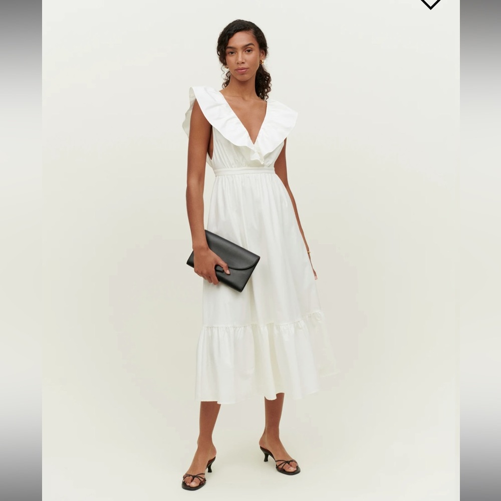 Reformation | Reina Dress, Size 6, White - Maxi Dress